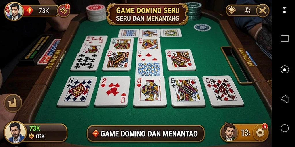 Screenshot gameplay seru permainan Domino di 73K.