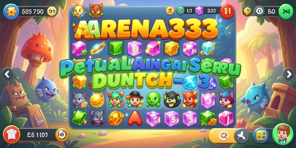 Screenshot dari permainan ARENA333 menampilkan aksi Match-3 yang seru.