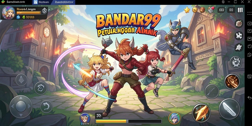 Tampilan gameplay menarik dengan karakter Anime penuh aksi.