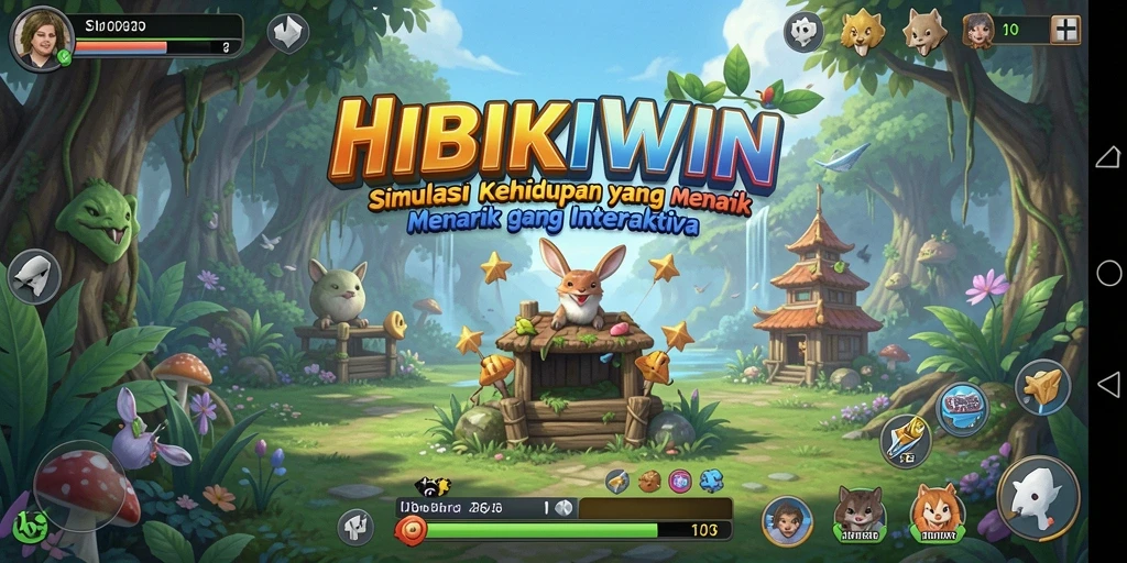 Tampilan gameplay HIBIKIWIN yang interaktif dan menarik.