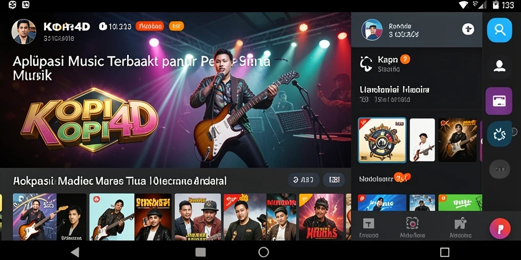 Tampilan gameplay KOPI4D yang menampilkan fitur interaktif musik.