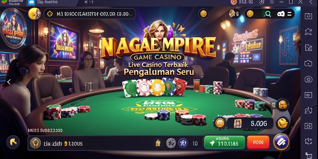 Screenshot NAGAEMPIRE menampilkan dealer langsung dalam sesi permainan yang menarik.